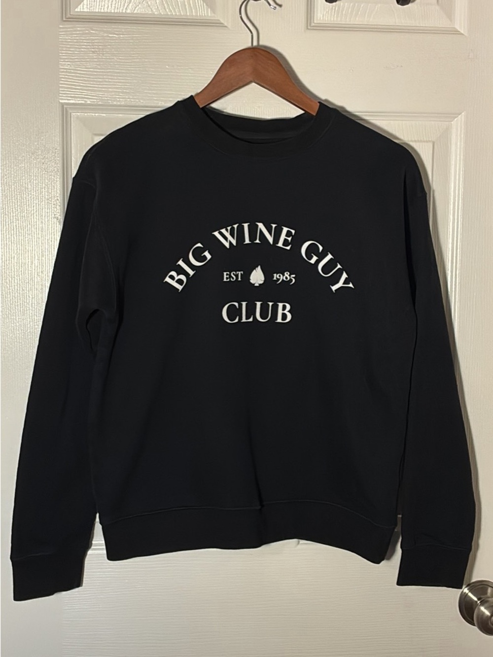 Brunette The Label Black Crewneck Sweater with White Logo